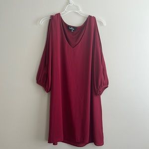 Shifting Dears burgundy Long Sleeve Dress